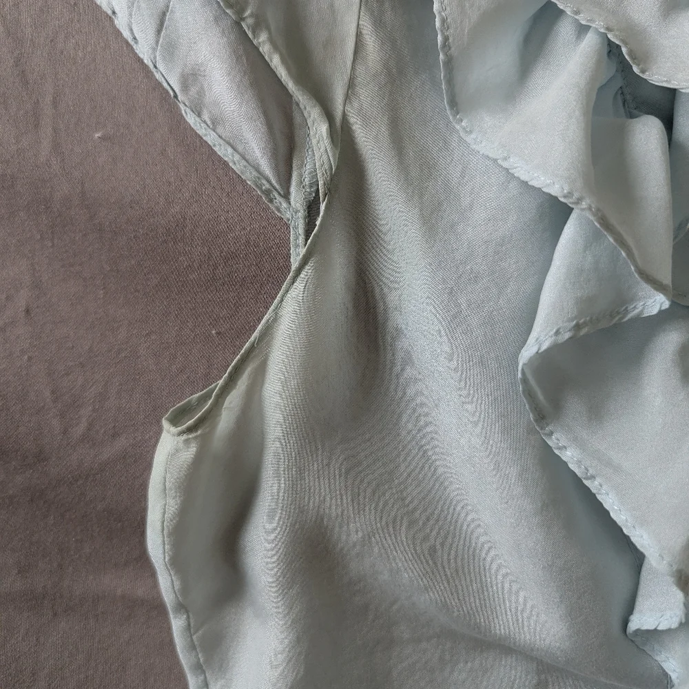 100% Silk - Karen Millen Pale Blue Sleeveless Blouse Good Condition - Picture 4 of 6
